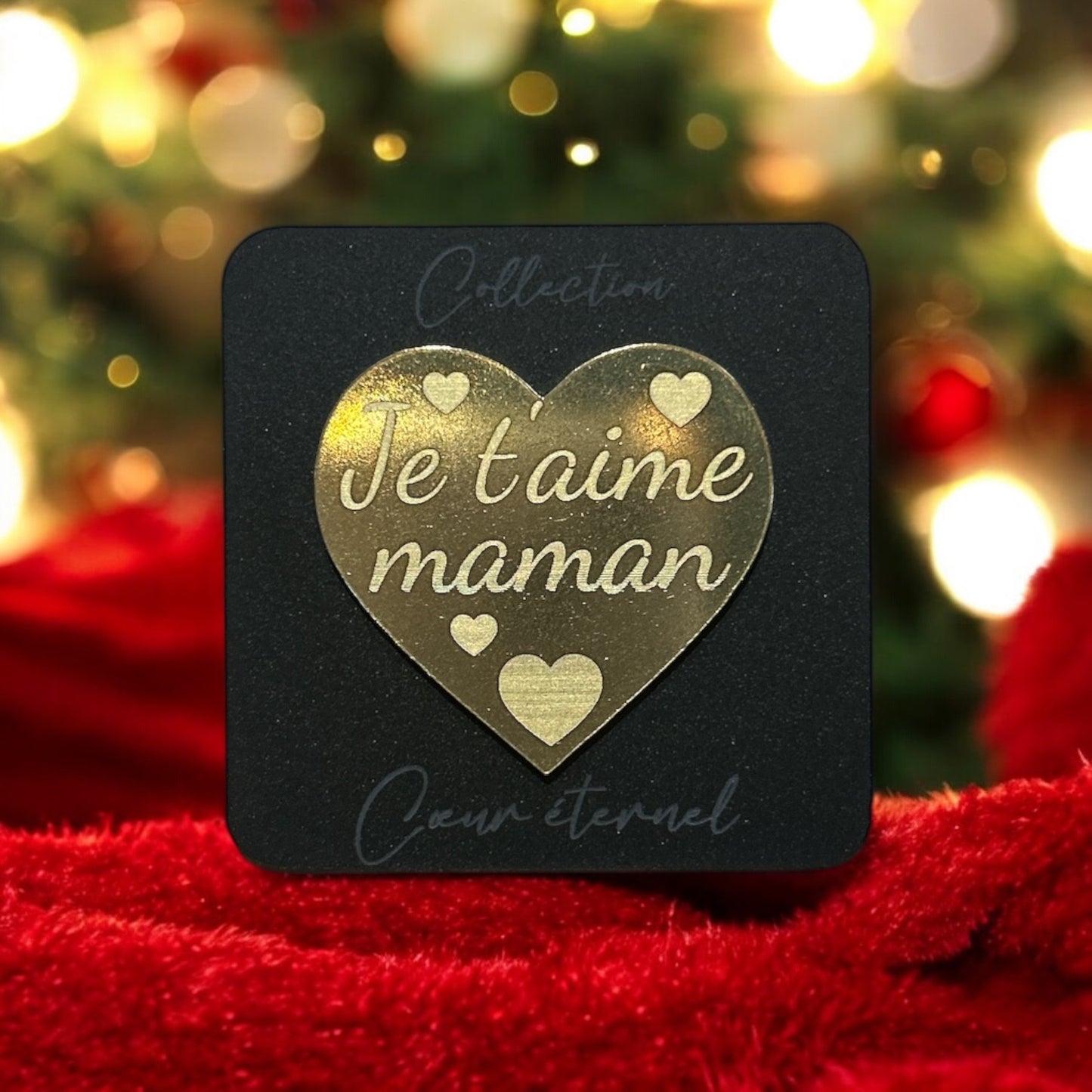 Coeur en laiton "Je t'aime maman"