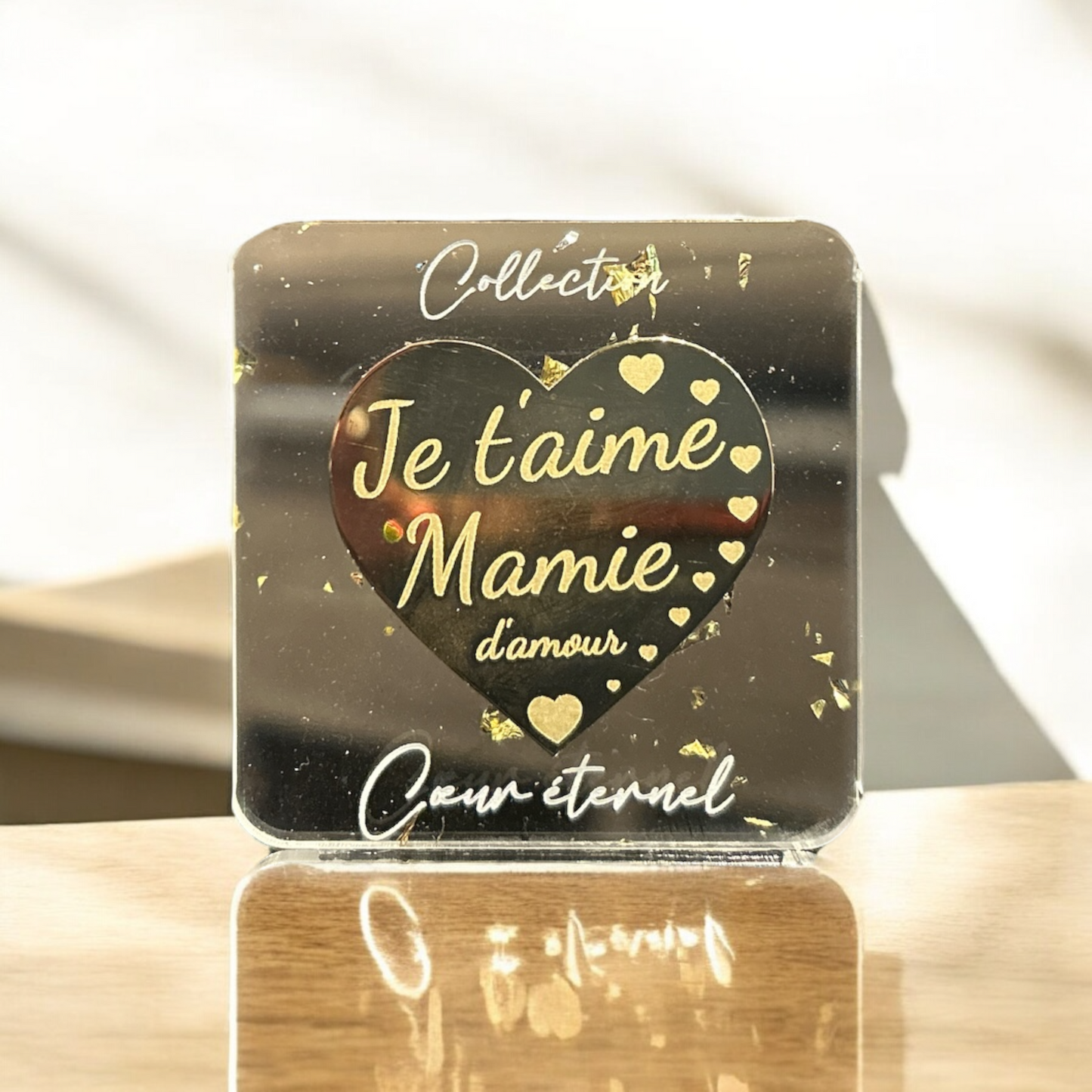Coeur en laiton "Je t'aime mamie d'amour"